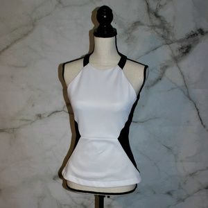 XOXO Black and White halter blouse